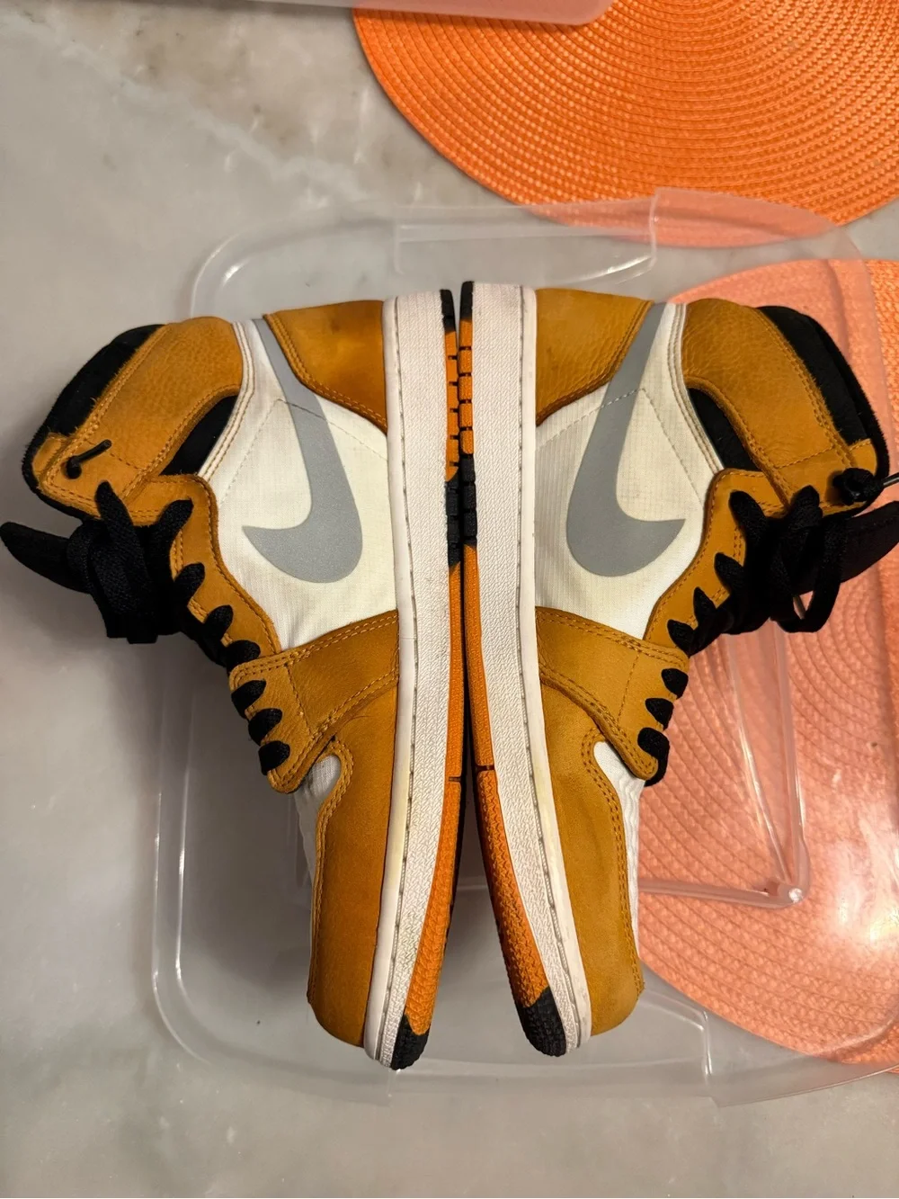 Nike Orange White Black High-Top Sneakers
